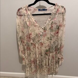 Polo by Ralph Lauren Sheer Floral Dress
